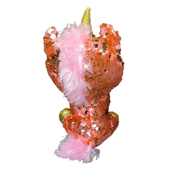 Ty Plush Flippables Unicorn Sunset Sparkle Color Sequins Nursery Decor Gift 7" - Picture 4 of 6